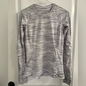 Lululemon Runderful Long Sleeve Space Dye Camo White Silver Spoon